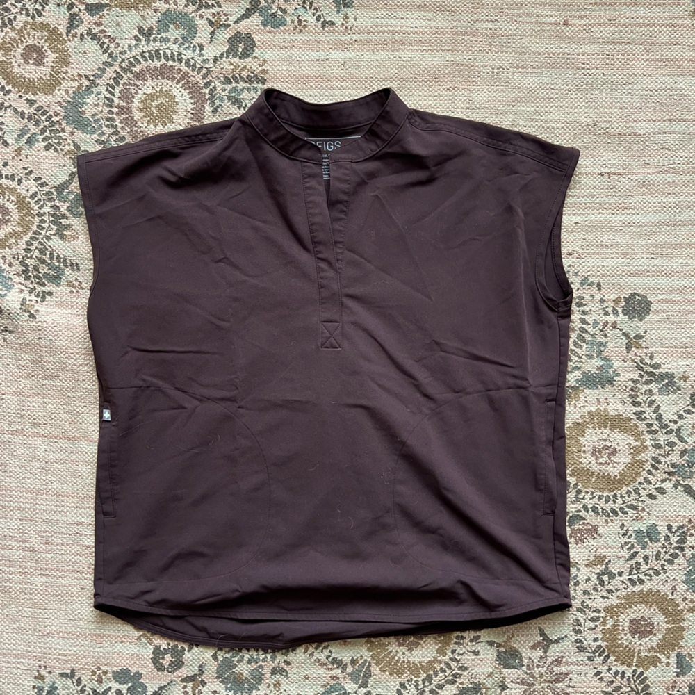 Figs Rafaela Oversized Scrub Top Sz S Espresso